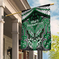 Aotearoa Iwi Ngati Maniapoto Garden Flag Maori Kowhaiwhai Pattern LT19 House Flag Green - Polynesian Pride