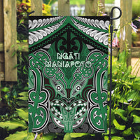 Aotearoa Iwi Ngati Maniapoto Garden Flag Maori Kowhaiwhai Pattern LT19 Garden Flag Green - Polynesian Pride