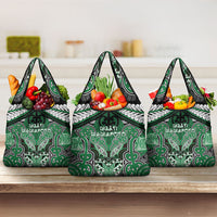 Aotearoa Iwi Ngati Maniapoto Grocery Bag Maori Kowhaiwhai Pattern LT19 3-pack One Size Green - Polynesian Pride