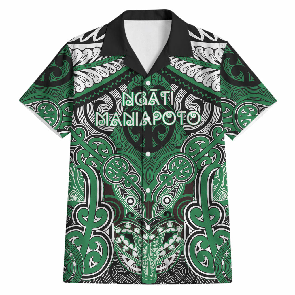 Aotearoa Iwi Ngati Maniapoto Personalised Hawaiian Shirt Maori Kowhaiwhai Pattern LT19 Green - Polynesian Pride
