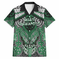 Aotearoa Iwi Ngati Maniapoto Personalised Hawaiian Shirt Maori Kowhaiwhai Pattern LT19 Green - Polynesian Pride