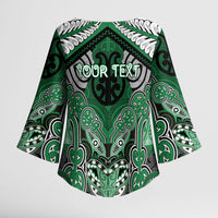 Aotearoa Iwi Ngati Maniapoto Personalised Kimono Sleeve Blouse Maori Kowhaiwhai Pattern LT19 - Polynesian Pride