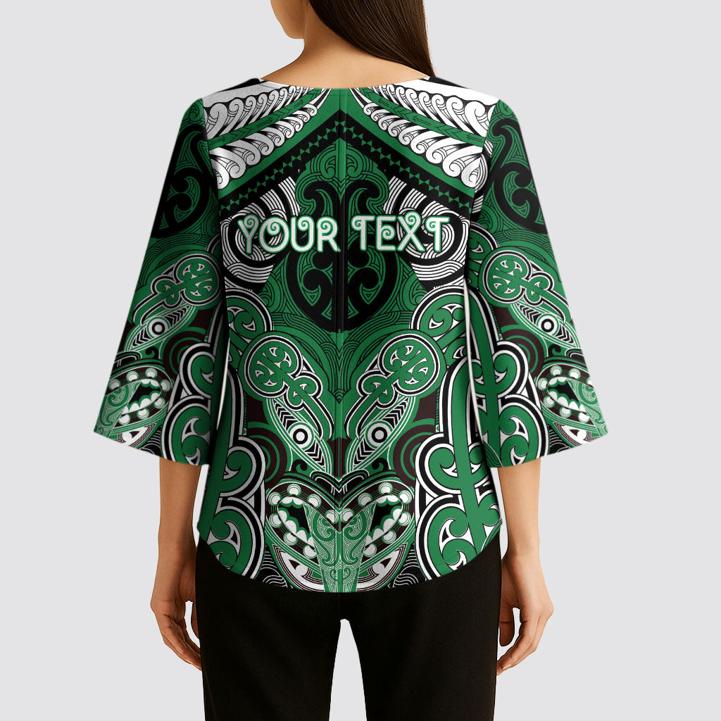 Aotearoa Iwi Ngati Maniapoto Personalised Kimono Sleeve Blouse Maori Kowhaiwhai Pattern LT19 - Polynesian Pride