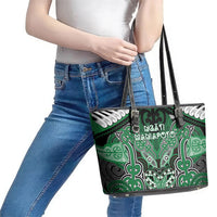 Aotearoa Iwi Ngati Maniapoto Leather Tote Bag Maori Kowhaiwhai Pattern LT19 - Polynesian Pride