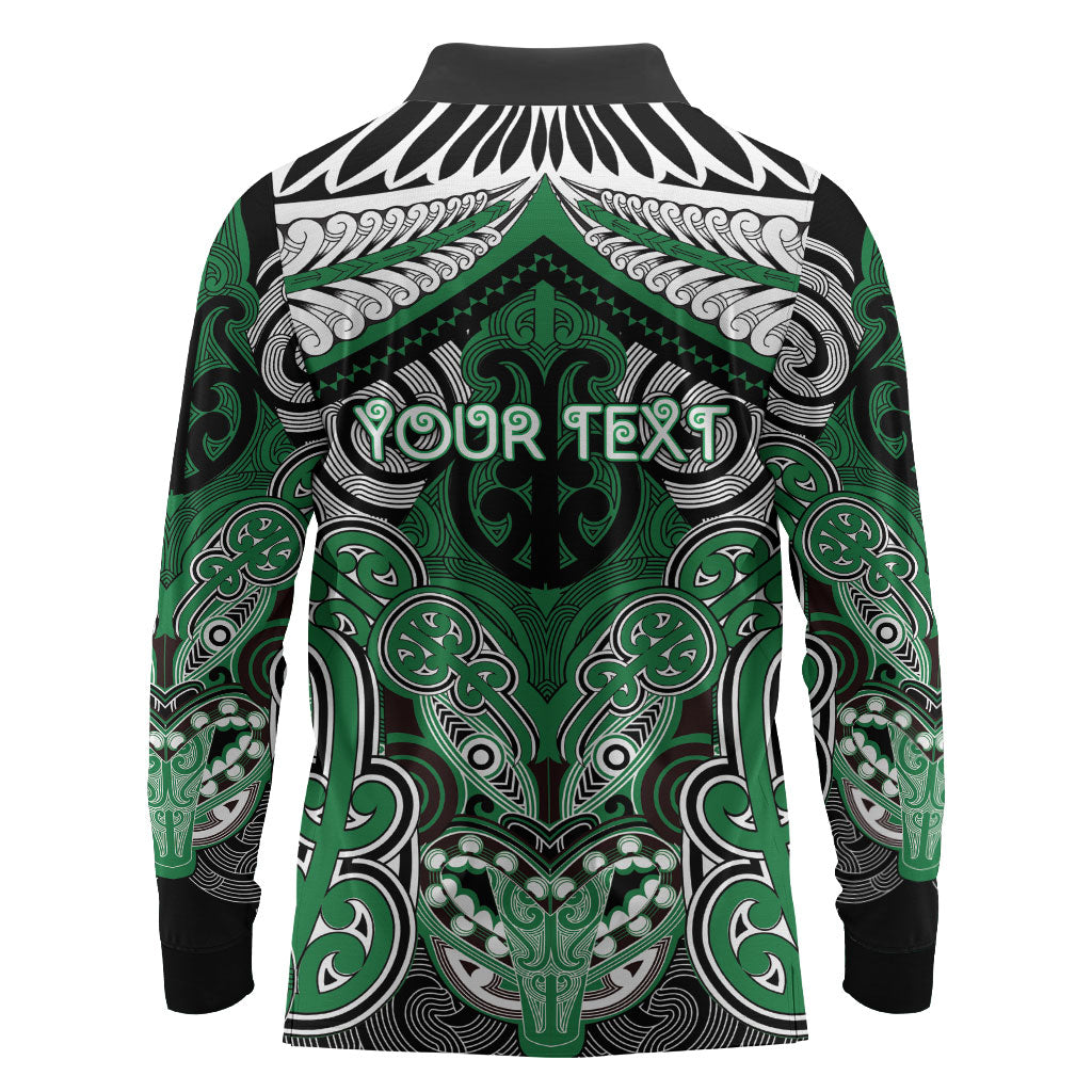 Aotearoa Iwi Ngati Maniapoto Personalised Long Sleeve Polo Shirt Maori Kowhaiwhai Pattern LT19 - Polynesian Pride