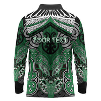 Aotearoa Iwi Ngati Maniapoto Personalised Long Sleeve Polo Shirt Maori Kowhaiwhai Pattern LT19 - Polynesian Pride
