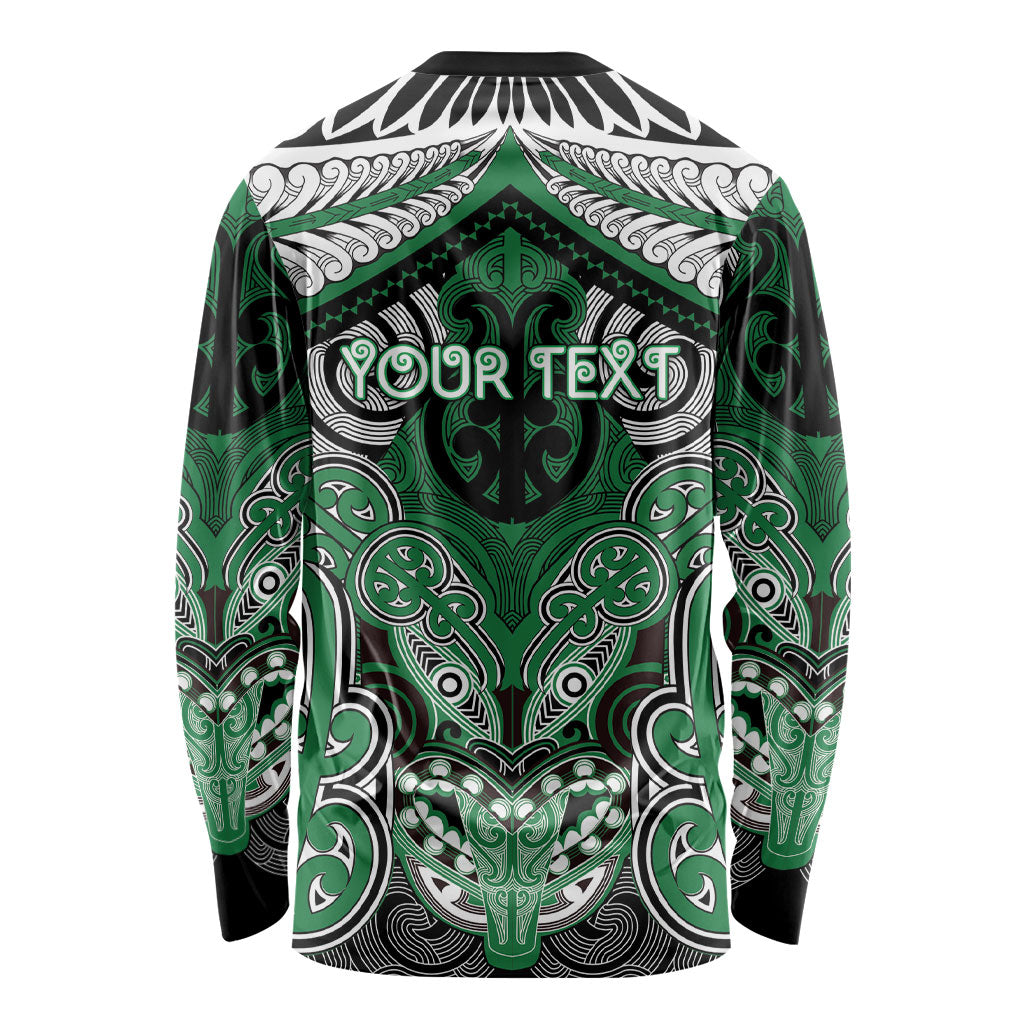 Aotearoa Iwi Ngati Maniapoto Personalised Long Sleeve Shirt Maori Kowhaiwhai Pattern LT19 - Polynesian Pride