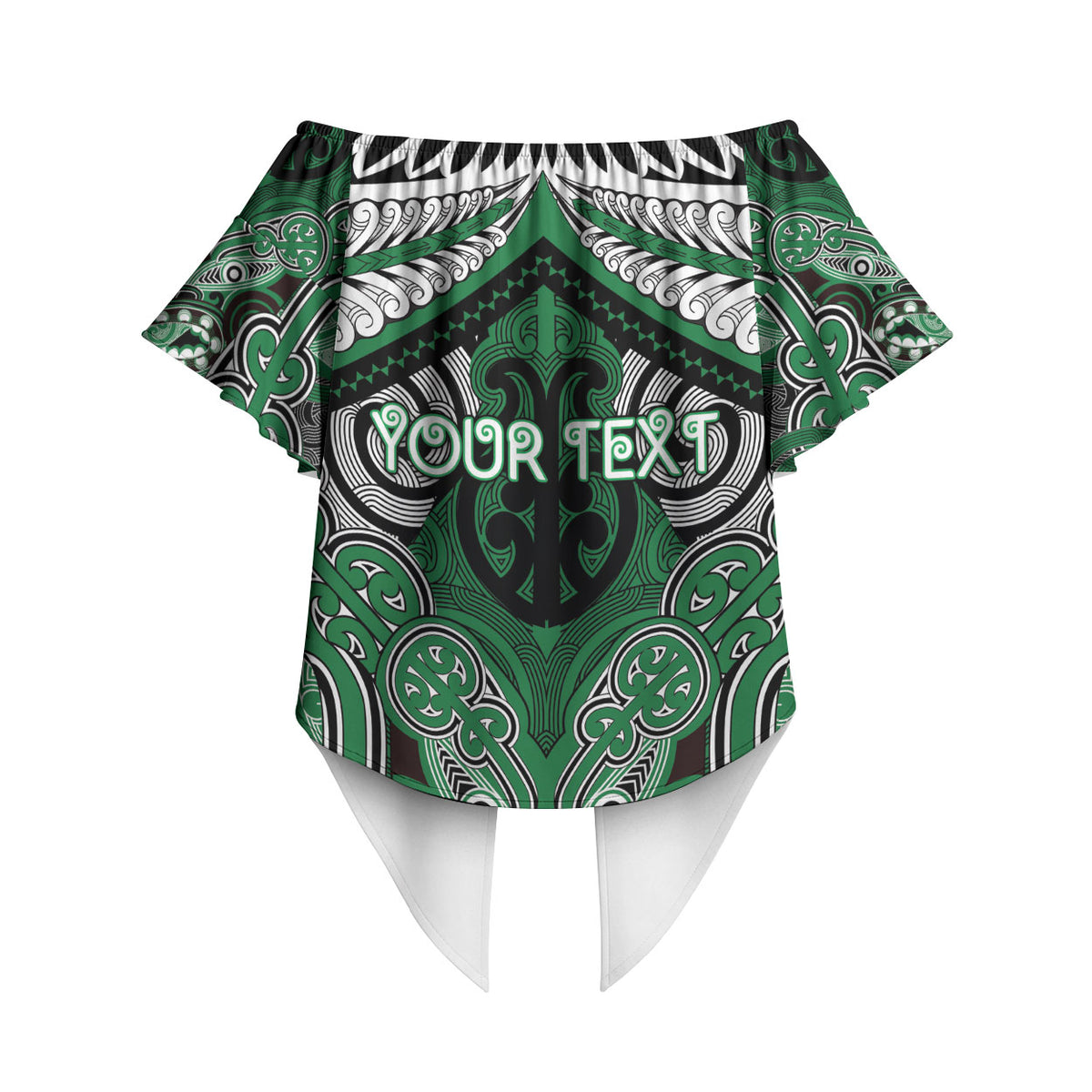Aotearoa Iwi Ngati Maniapoto Personalised Off Shoulder Wrap Waist Top Maori Kowhaiwhai Pattern LT19 - Polynesian Pride