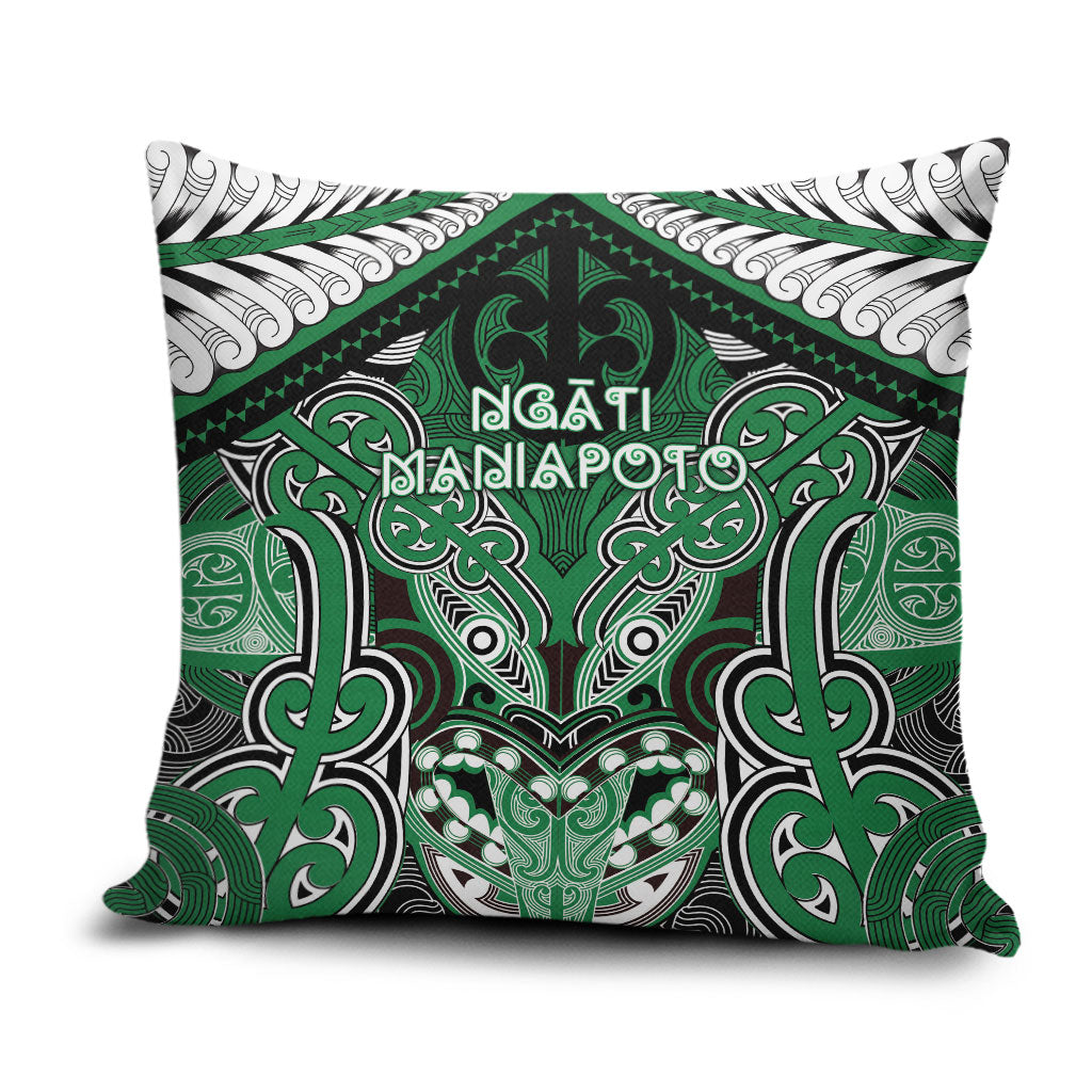 Aotearoa Iwi Ngati Maniapoto Pillow Cover Maori Kowhaiwhai Pattern LT19 Green - Polynesian Pride