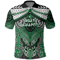 Aotearoa Iwi Ngati Maniapoto Personalised Polo Shirt Maori Kowhaiwhai Pattern LT19 Green - Polynesian Pride