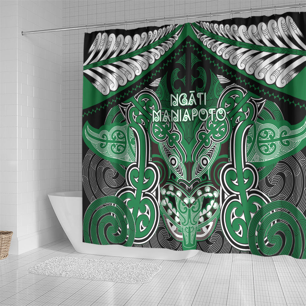 Aotearoa Iwi Ngati Maniapoto Shower Curtain Maori Kowhaiwhai Pattern LT19 - Polynesian Pride