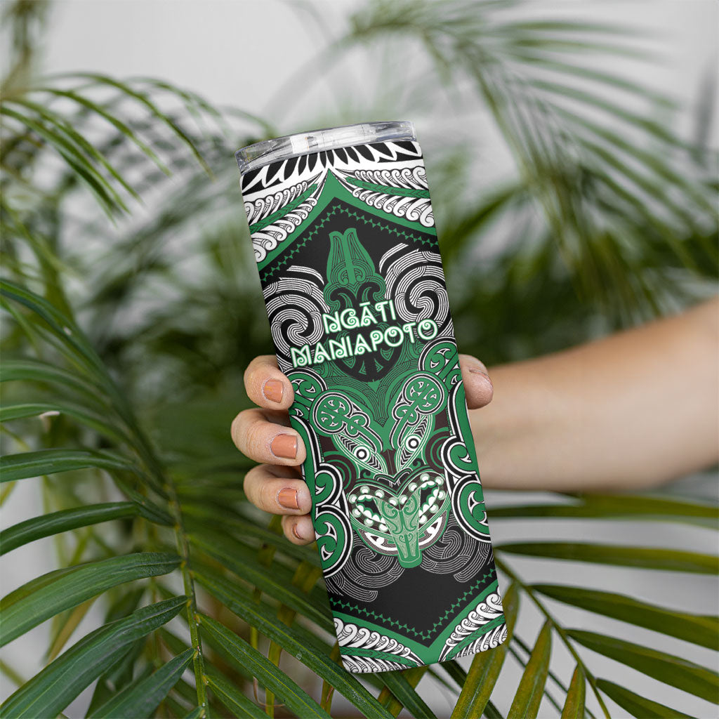 Aotearoa Iwi Ngati Maniapoto Personalised Skinny Tumbler Maori Kowhaiwhai Pattern LT19 - Polynesian Pride