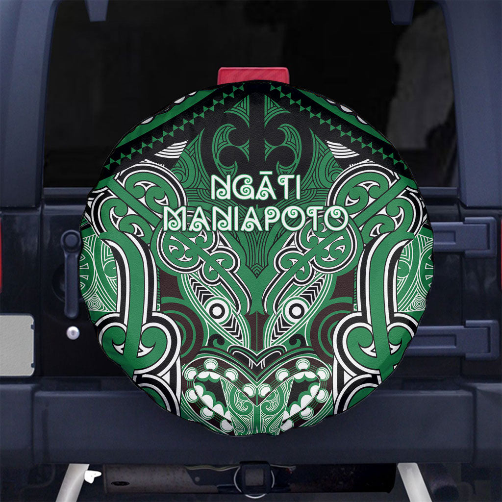 Aotearoa Iwi Ngati Maniapoto Spare Tire Cover Maori Kowhaiwhai Pattern LT19 No hole Green - Polynesian Pride