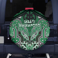 Aotearoa Iwi Ngati Maniapoto Spare Tire Cover Maori Kowhaiwhai Pattern LT19 No hole Green - Polynesian Pride