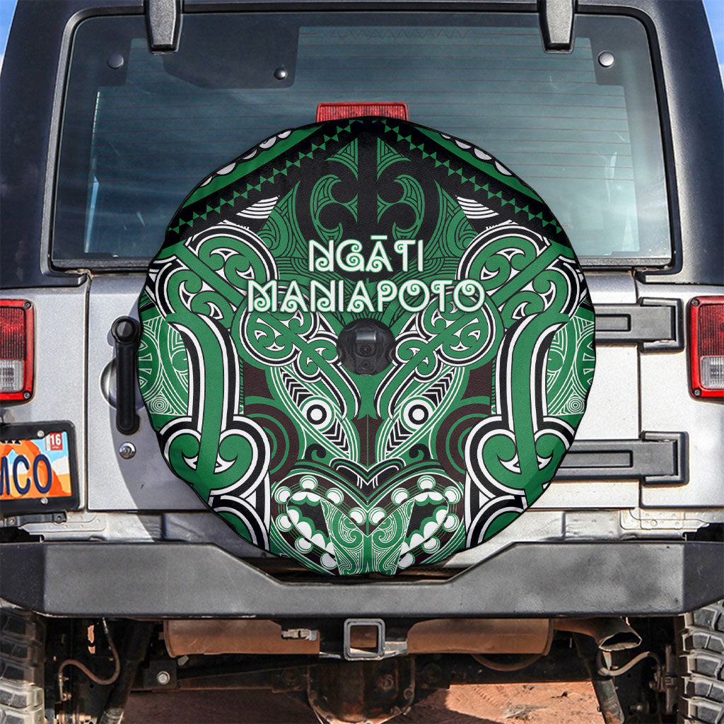 Aotearoa Iwi Ngati Maniapoto Spare Tire Cover Maori Kowhaiwhai Pattern LT19 Green - Polynesian Pride