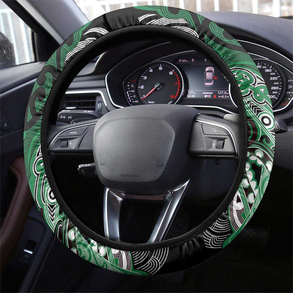 Aotearoa Iwi Ngati Maniapoto Steering Wheel Cover Maori Kowhaiwhai Pattern LT19 - Polynesian Pride