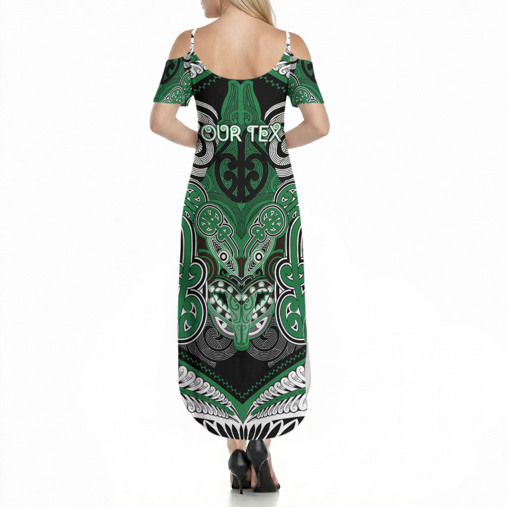 Aotearoa Iwi Ngati Maniapoto Personalised Summer Maxi Dress Maori Kowhaiwhai Pattern LT19 - Polynesian Pride