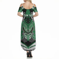 Aotearoa Iwi Ngati Maniapoto Personalised Summer Maxi Dress Maori Kowhaiwhai Pattern LT19 - Polynesian Pride