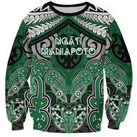 Aotearoa Iwi Ngati Maniapoto Personalised Sweatshirt Maori Kowhaiwhai Pattern LT19 Unisex Green - Polynesian Pride