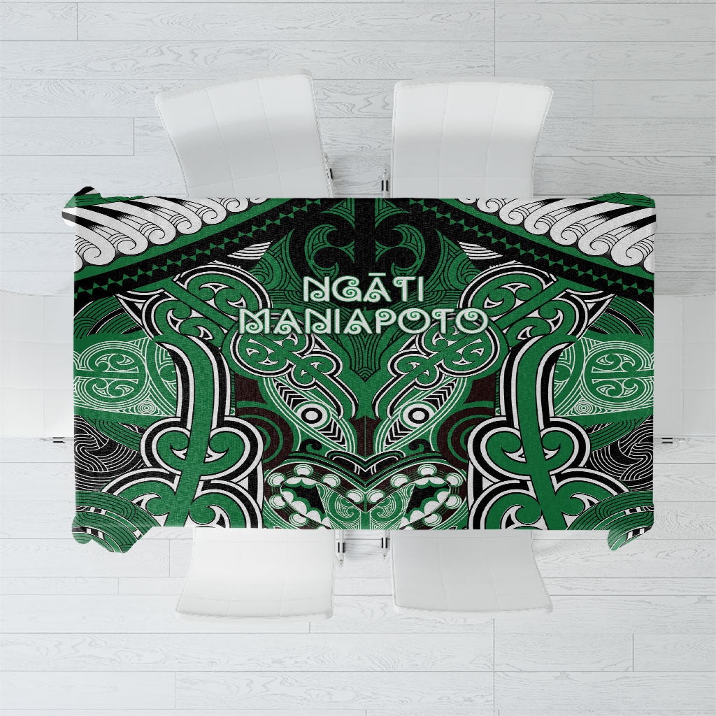 Aotearoa Iwi Ngati Maniapoto Tablecloth Maori Kowhaiwhai Pattern LT19 Green - Polynesian Pride