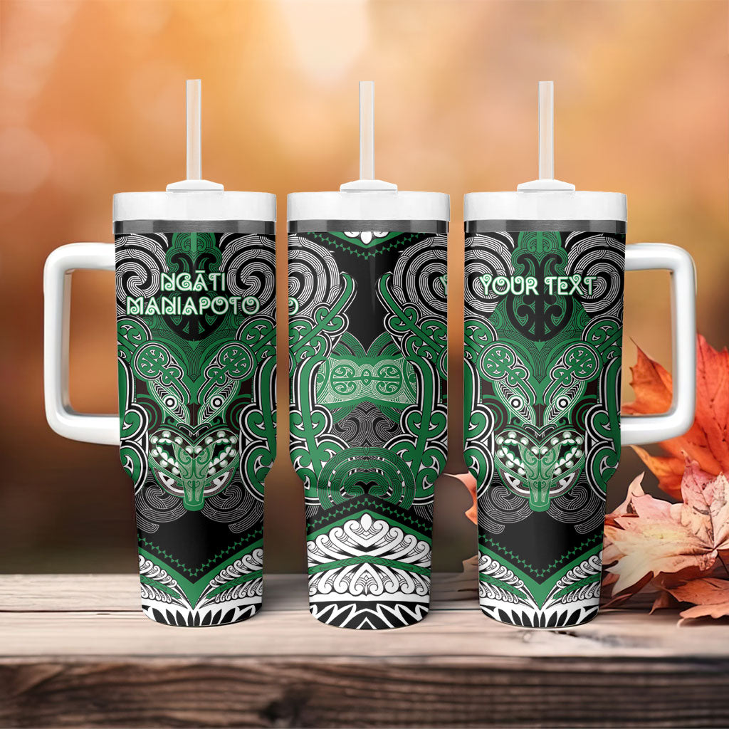 Aotearoa Iwi Ngati Maniapoto Personalised Tumbler With Handle Maori Kowhaiwhai Pattern LT19 - Polynesian Pride