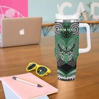 Aotearoa Iwi Ngati Maniapoto Personalised Tumbler With Handle Maori Kowhaiwhai Pattern LT19 - Polynesian Pride