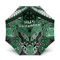 Aotearoa Iwi Ngati Maniapoto Umbrella Maori Kowhaiwhai Pattern LT19 One Size Folded 11.42 inch Opened Diameter 37.4 inch Green - Polynesian Pride