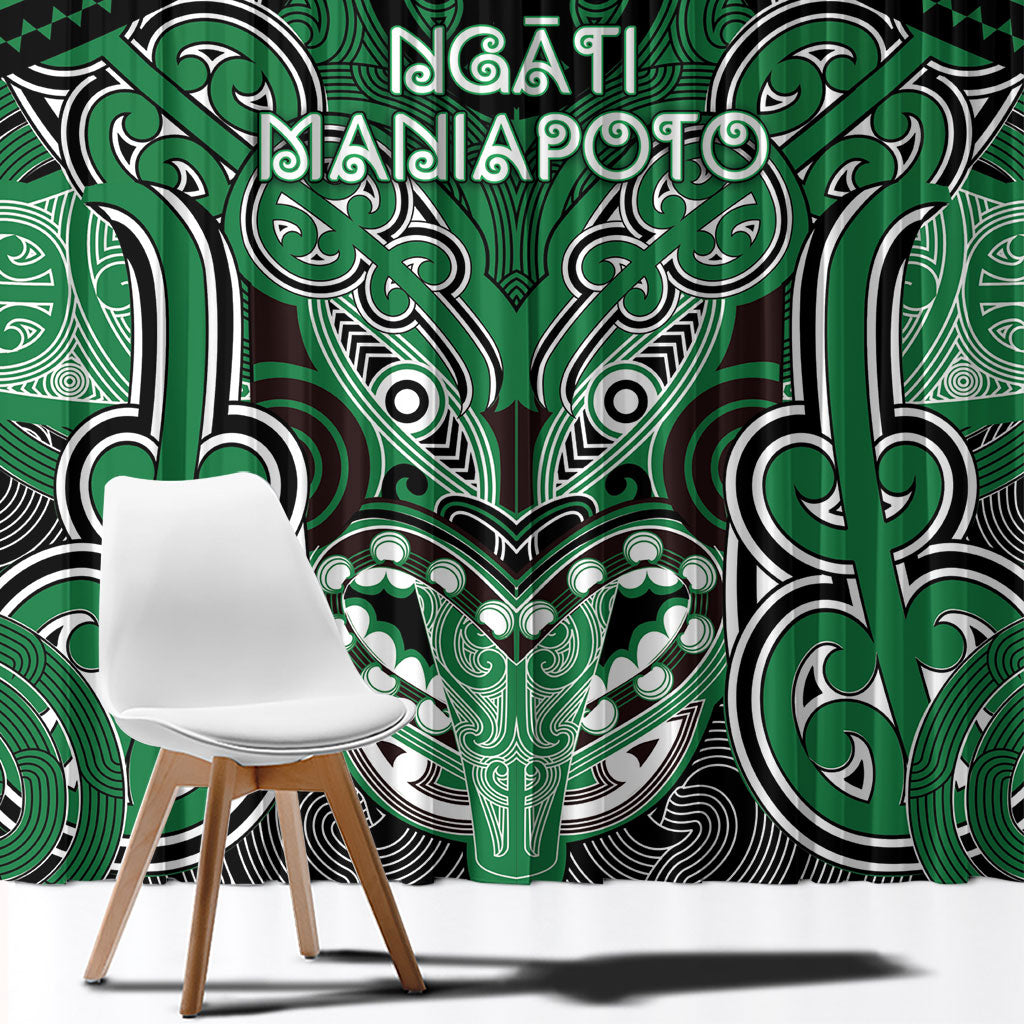 Aotearoa Iwi Ngati Maniapoto Window Curtain Maori Kowhaiwhai Pattern LT19 - Polynesian Pride