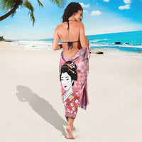 Japanese Geisha Cherry Blossom Sarong Pink Palaka Hawaii Pattern Fusion Design LT19 - Polynesian Pride