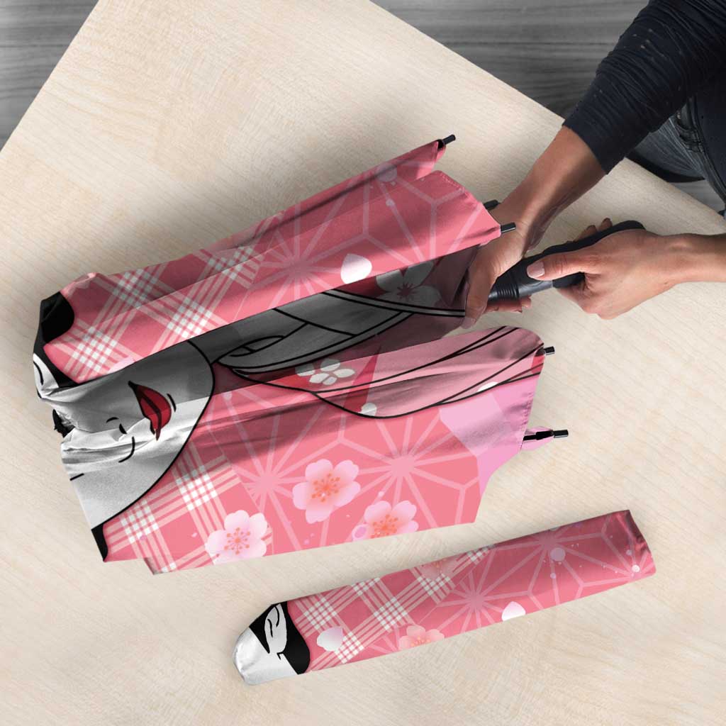 Japanese Geisha Cherry Blossom Umbrella Pink Palaka Hawaii Pattern Fusion Design LT19 - Polynesian Pride
