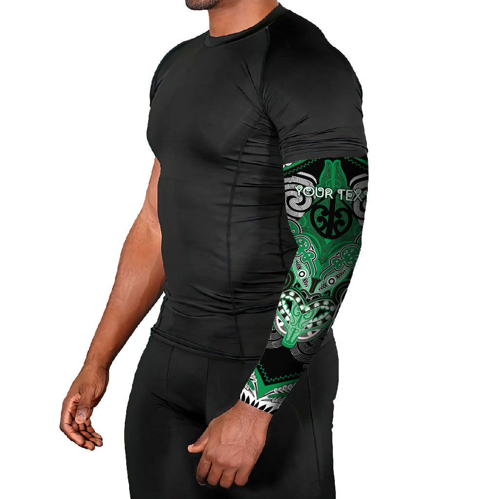 Aotearoa Iwi Ngai Tahu Personalised Arm Sleeves Maori Kowhaiwhai Pattern LT19 - Polynesian Pride