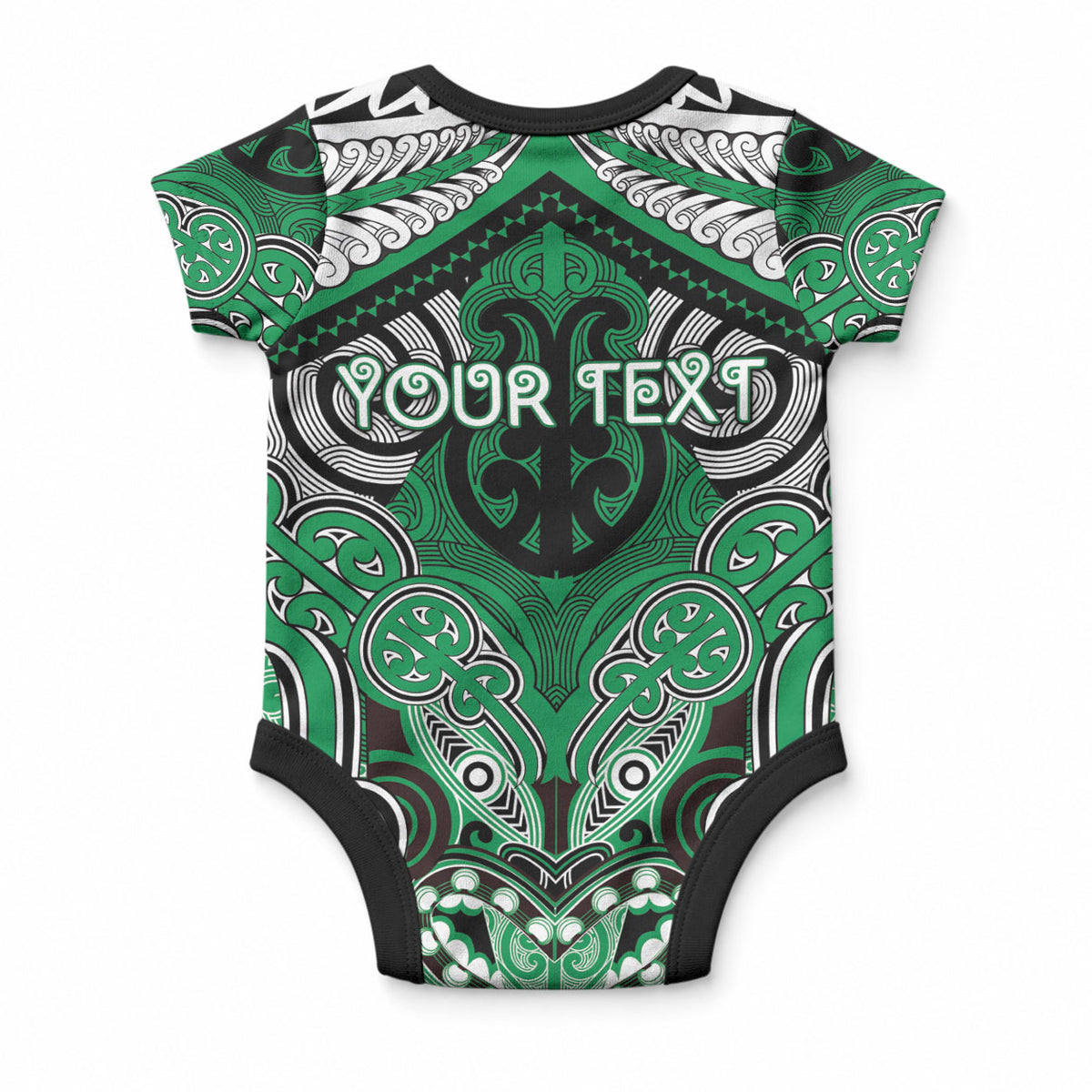 Aotearoa Iwi Ngai Tahu Personalised Baby Onesie Maori Kowhaiwhai Pattern LT19 - Polynesian Pride
