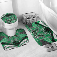 Aotearoa Iwi Ngai Tahu Bathroom Set Maori Kowhaiwhai Pattern LT19 Mat Set Only (3 pcs) One Size Green - Polynesian Pride