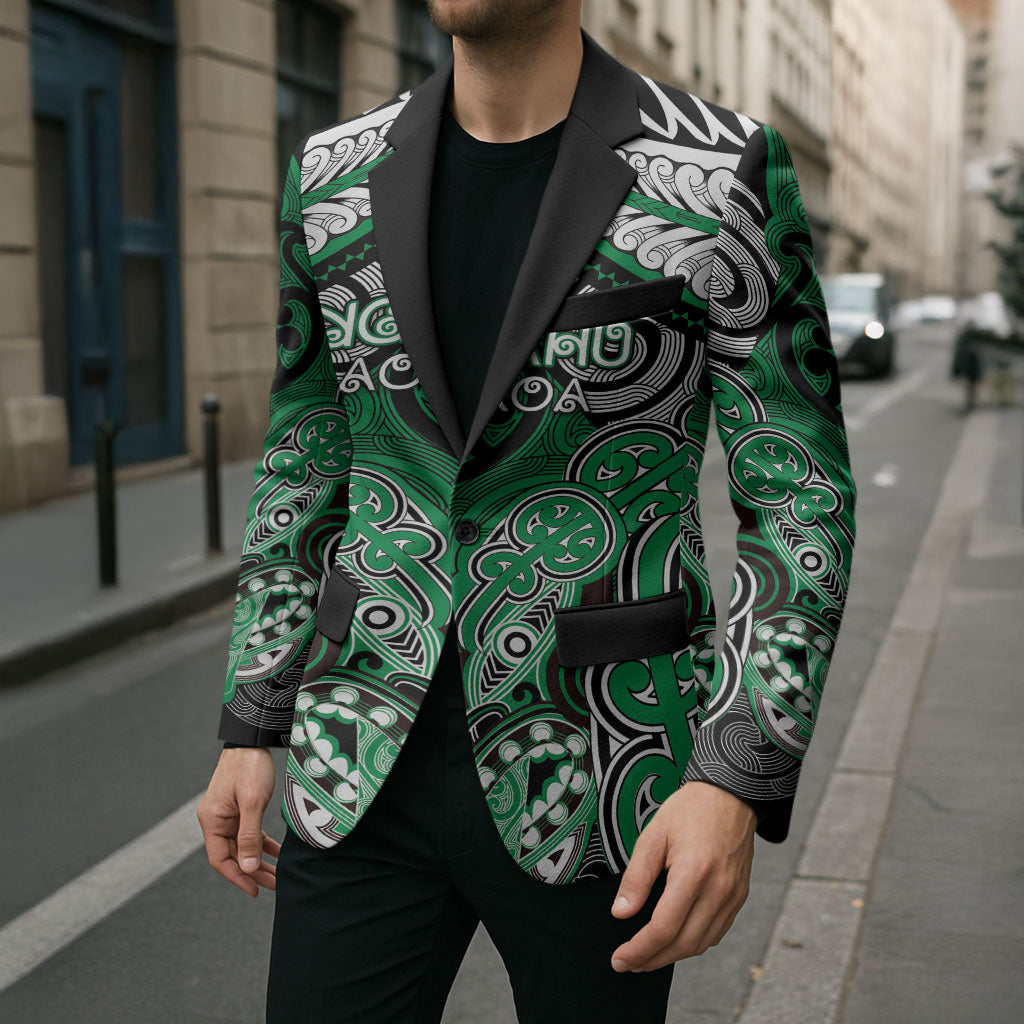 Aotearoa Iwi Ngai Tahu Personalised Blazer Maori Kowhaiwhai Pattern LT19 - Polynesian Pride