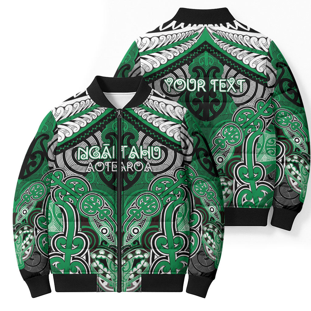 Aotearoa Iwi Ngai Tahu Personalised Bomber Puffer Jacket Maori Kowhaiwhai Pattern LT19 - Polynesian Pride