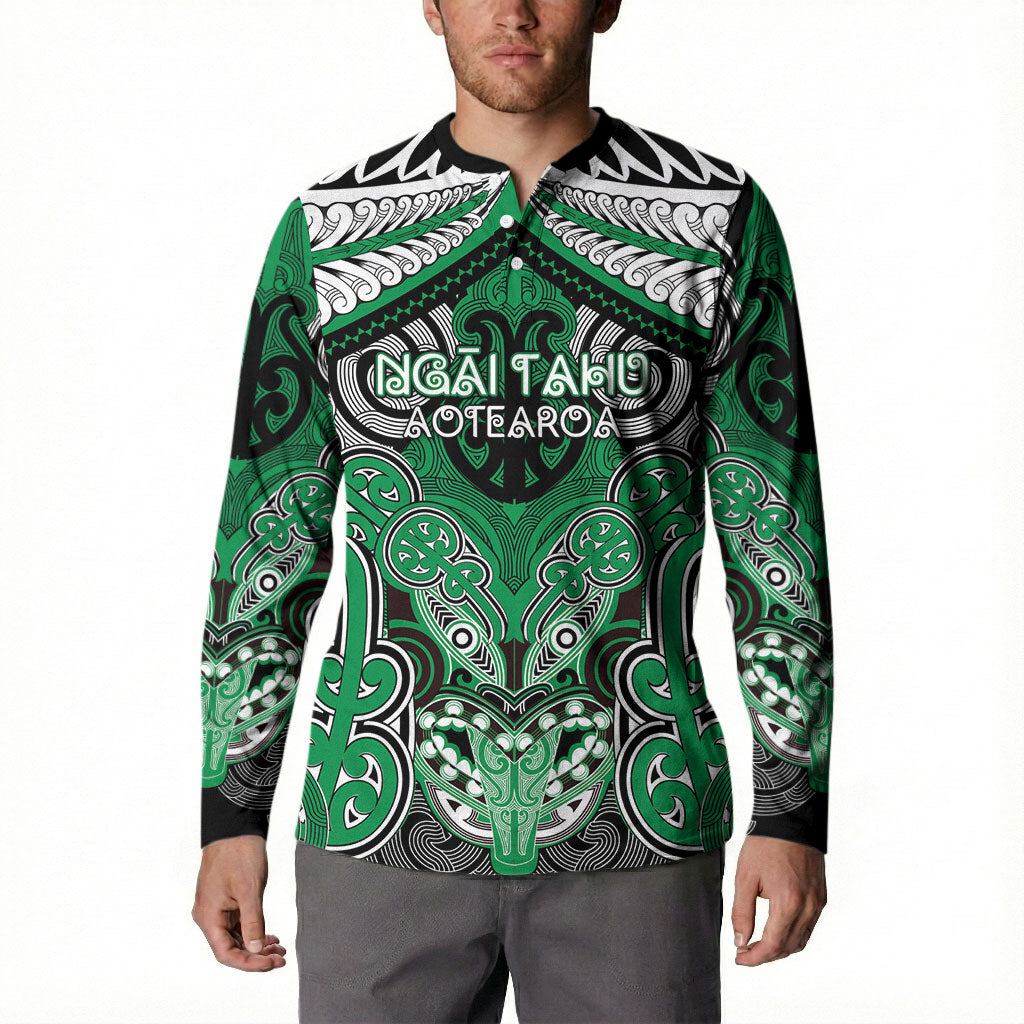 Aotearoa Iwi Ngai Tahu Personalised Button Sweatshirt Maori Kowhaiwhai Pattern LT19 - Polynesian Pride