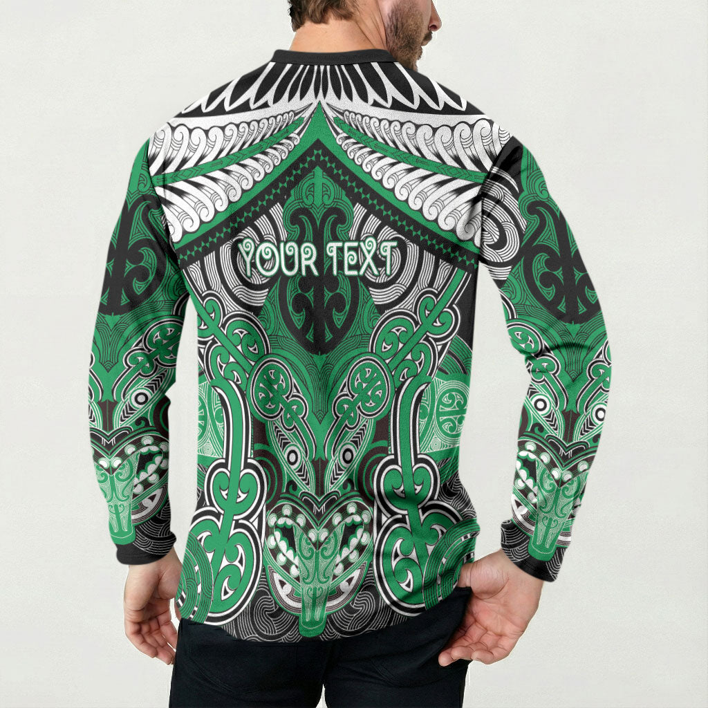 Aotearoa Iwi Ngai Tahu Personalised Button Sweatshirt Maori Kowhaiwhai Pattern LT19 - Polynesian Pride