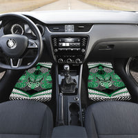 Aotearoa Iwi Ngai Tahu Personalised Car Mats Maori Kowhaiwhai Pattern LT19 Set 2pcs - Front Green - Polynesian Pride