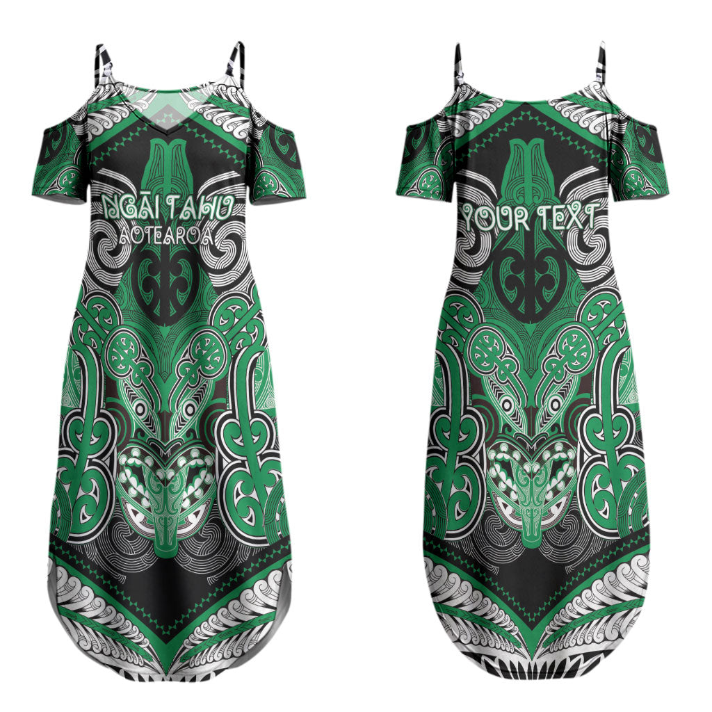 Aotearoa Iwi Ngai Tahu Personalised Couples Matching Summer Maxi Dress and Hawaiian Shirt Maori Kowhaiwhai Pattern LT19 - Polynesian Pride
