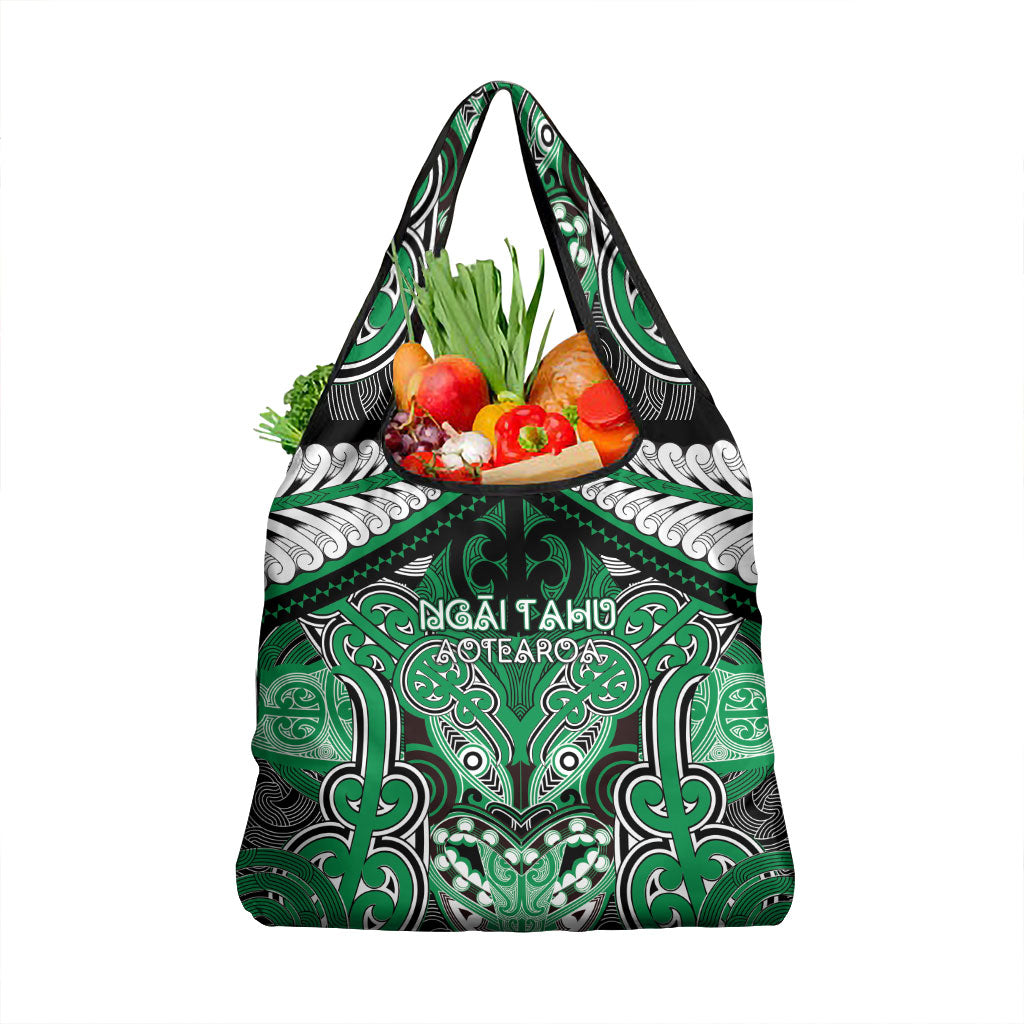 Aotearoa Iwi Ngai Tahu Grocery Bag Maori Kowhaiwhai Pattern LT19 1-pack One Size Green - Polynesian Pride