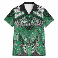 Aotearoa Iwi Ngai Tahu Personalised Hawaiian Shirt Maori Kowhaiwhai Pattern LT19 Green - Polynesian Pride