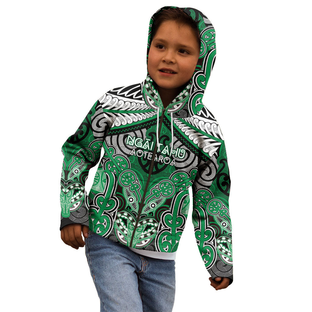 Aotearoa Iwi Ngai Tahu Personalised Kid Hoodie Maori Kowhaiwhai Pattern LT19 - Polynesian Pride