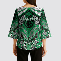 Aotearoa Iwi Ngai Tahu Personalised Kimono Sleeve Blouse Maori Kowhaiwhai Pattern LT19 - Polynesian Pride