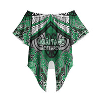 Aotearoa Iwi Ngai Tahu Personalised Off Shoulder Wrap Waist Top Maori Kowhaiwhai Pattern LT19 - Polynesian Pride
