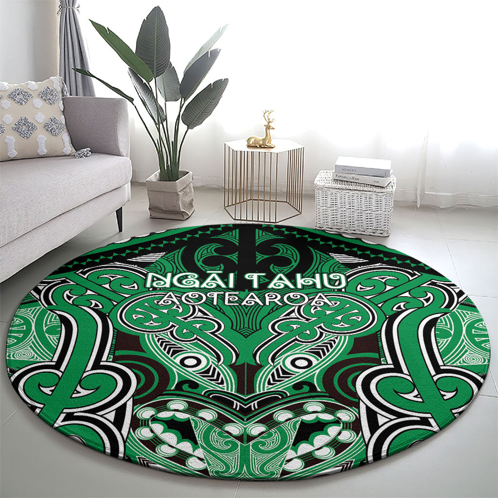 Aotearoa Iwi Ngai Tahu Round Carpet Maori Kowhaiwhai Pattern LT19 - Polynesian Pride