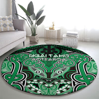 Aotearoa Iwi Ngai Tahu Round Carpet Maori Kowhaiwhai Pattern LT19 - Polynesian Pride
