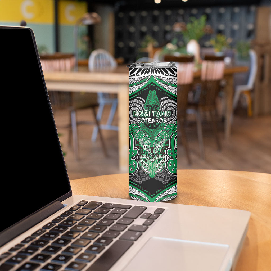 Aotearoa Iwi Ngai Tahu Personalised Skinny Tumbler Maori Kowhaiwhai Pattern LT19 - Polynesian Pride