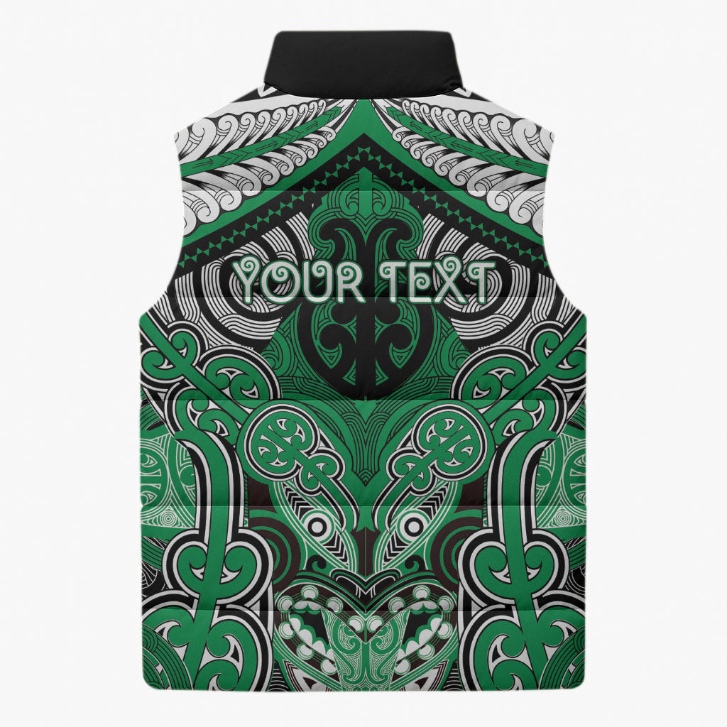 Aotearoa Iwi Ngai Tahu Personalised Sleeveless Puffer Jacket Maori Kowhaiwhai Pattern LT19 - Polynesian Pride