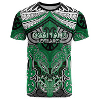 Aotearoa Iwi Ngai Tahu Personalised T Shirt Maori Kowhaiwhai Pattern LT19 Green - Polynesian Pride