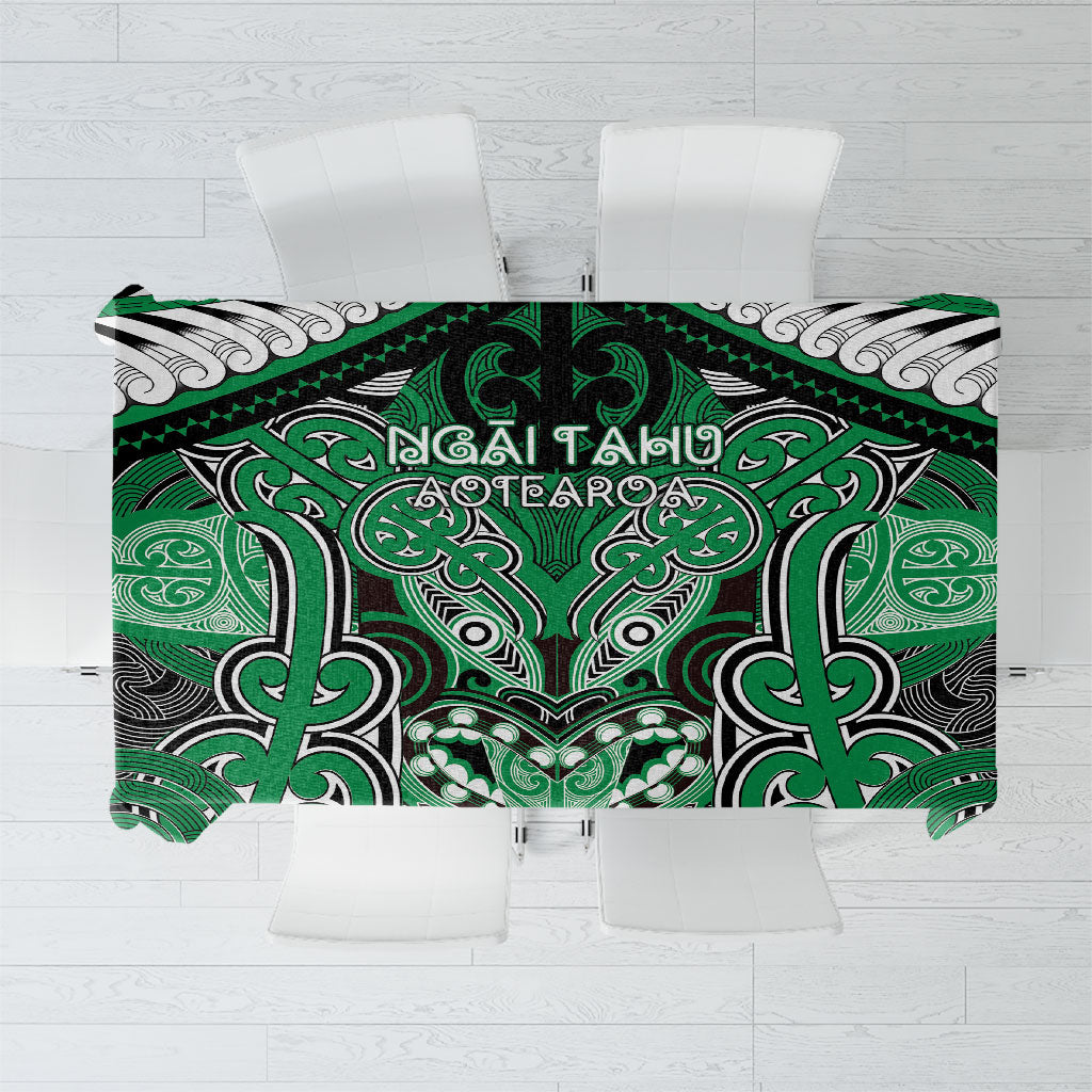 Aotearoa Iwi Ngai Tahu Tablecloth Maori Kowhaiwhai Pattern LT19 Green - Polynesian Pride